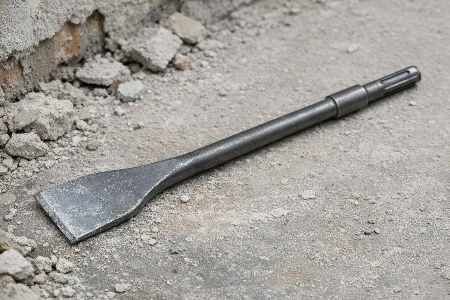 Zdjęcie dłuta płaskiego Bosch używanego do skuwania tynku